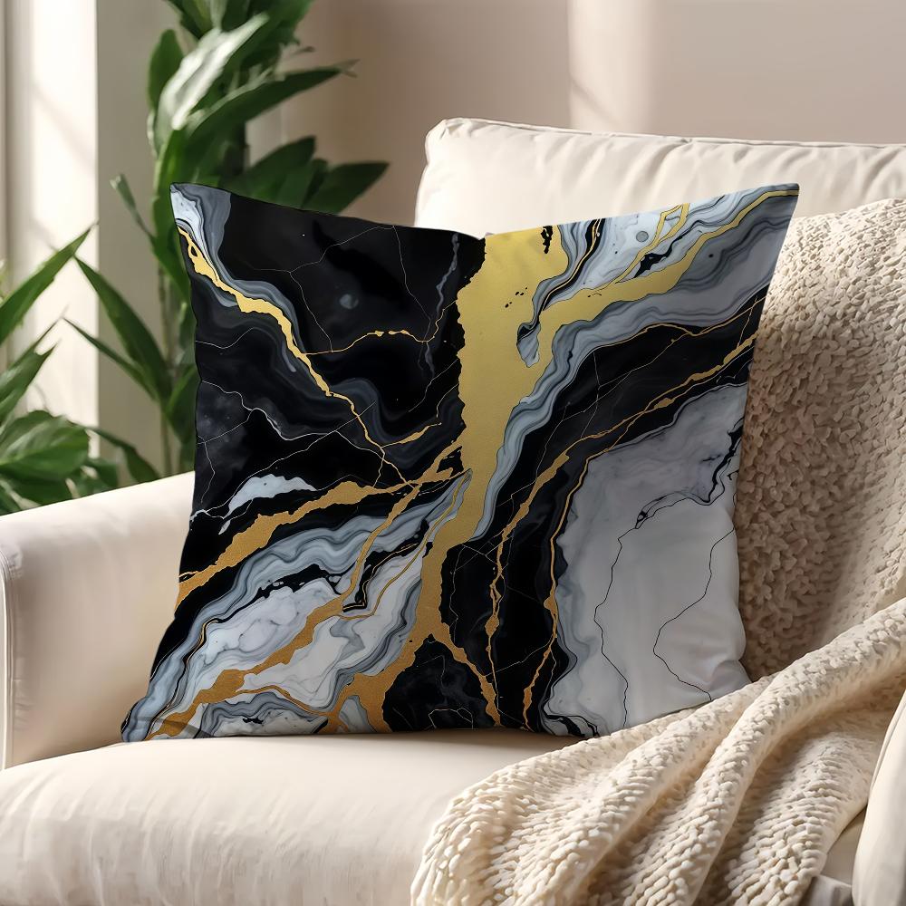 BBlack Marble Design Cushion Cover For Pillow Printing Sofa Decoration Home Car Room Coffee Shop Office Nordic Simplicity