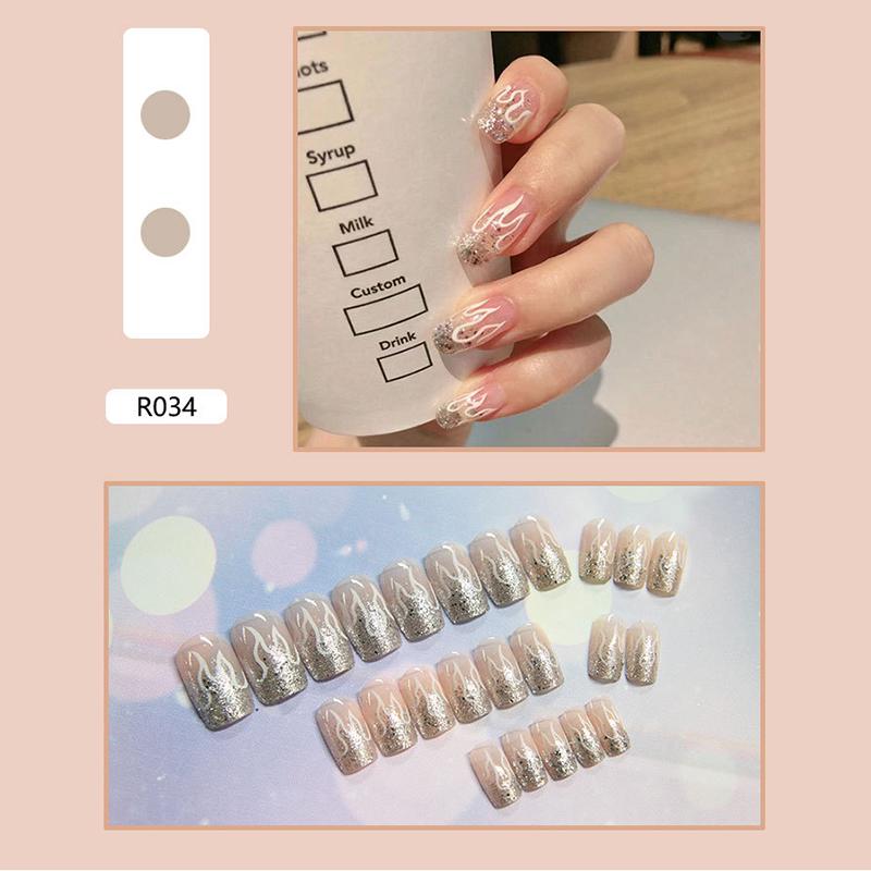 24 Pieces Boxed New Finished Nail Patch Fake Nail Wearable Nail Patch Waterproof