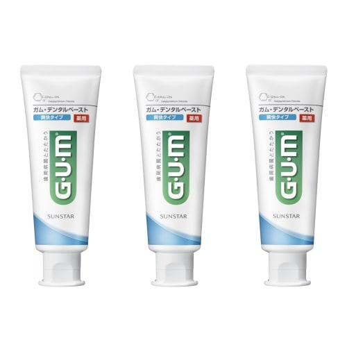 Set of 3 Sunstar Gum Dental Paste, Refreshing Type (120g) Medicated Toothpaste