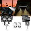 2Pcs Motorcycle Spot Lights Motorcycle LED Driving Fog Lights White and Amber LED Spotlights 120W