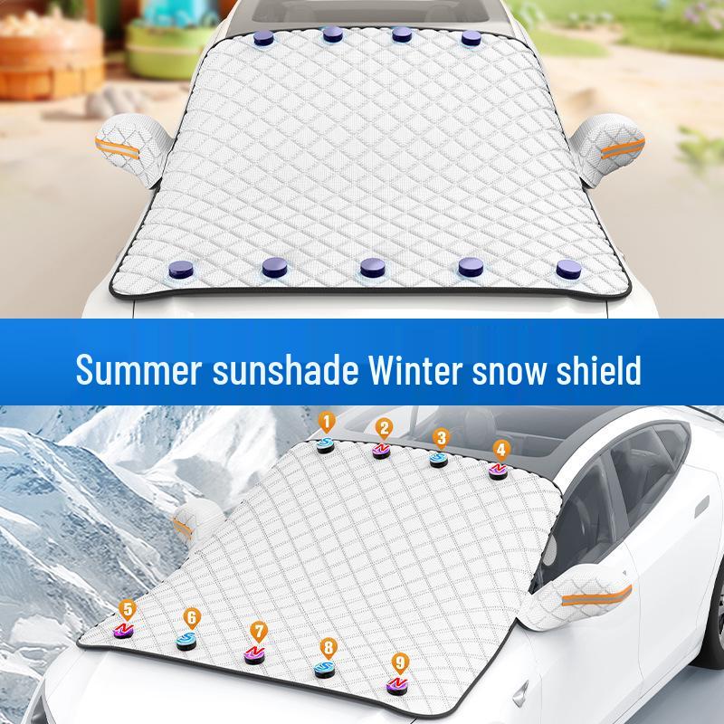 Magnetic Car Windshield Snow & Frost Cover Sunshade - Anti-Freeze Protection