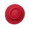 French Retro Red Hollow Woven Flat-Top Straw Hat Women'S Summer Sun Protection Travel Vacation Hat Japanese Sun Hat
