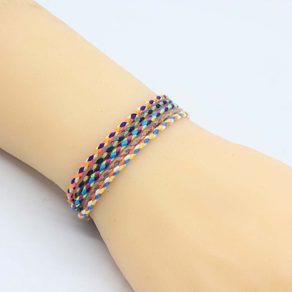 Women Copper Bead Girls Gift Fashion Accessories Polyester Thread Braid Hand Rope Woven Bracelet