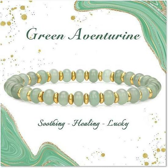 Unisex Natural Stone Abacus Bead Bracelet - 4x6mm Simple Crystal Couple Gift