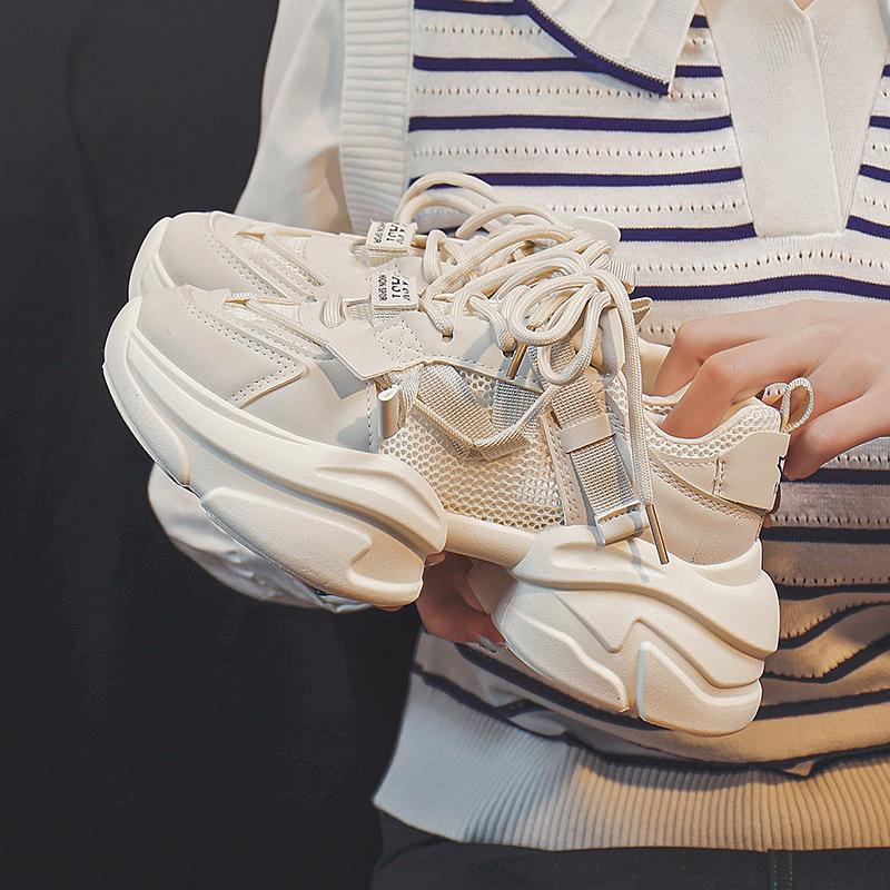 Fashion 2024 New Women's Korean Edition New Mesh Height Versatile Casual Shoes Outdoor Comfortable Running and Sports Shoes sneakers