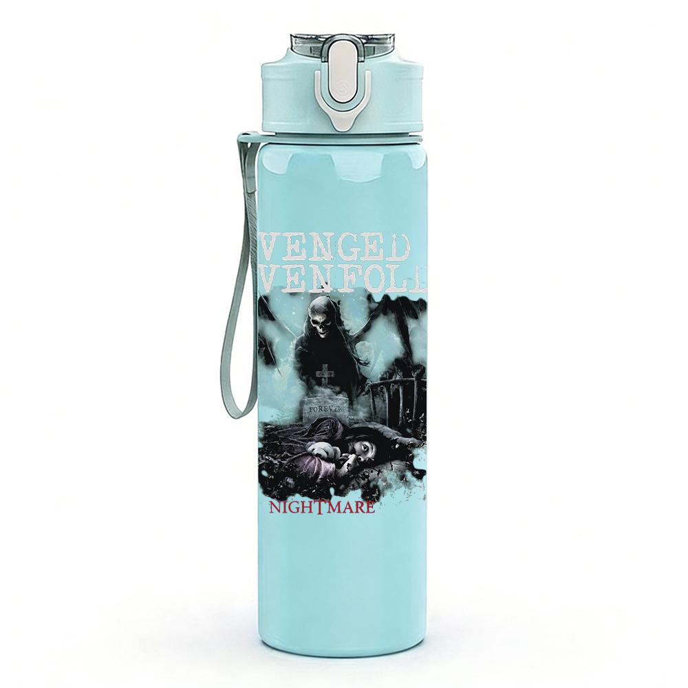 1PC Retro Band Black White Collage Poster Print 750ml Portable Sports Water Bottle Leakproof Gym Outdoor Travel Drink Cup