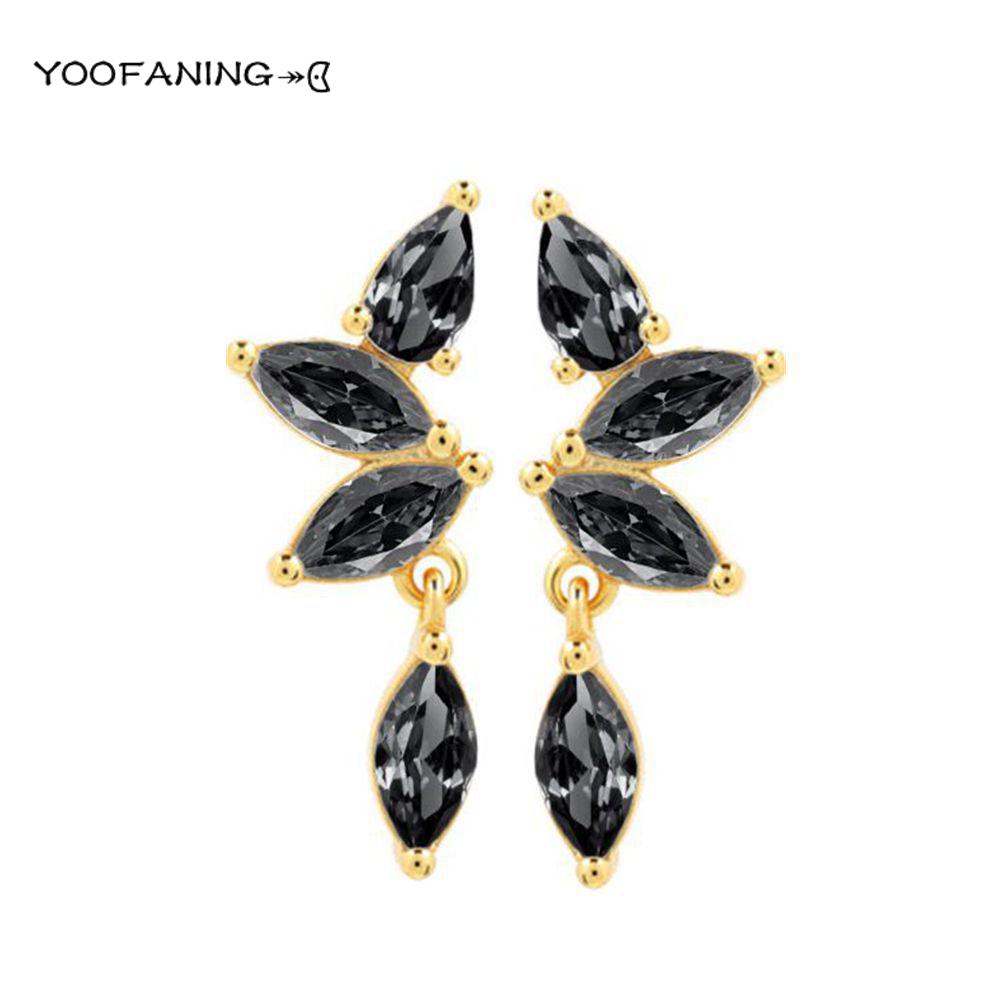 925 Silver Ear Needle High Luxury Earrings Colored Zircon Leaf Tassel Design Exquisiteearrings for women Jewelry Party