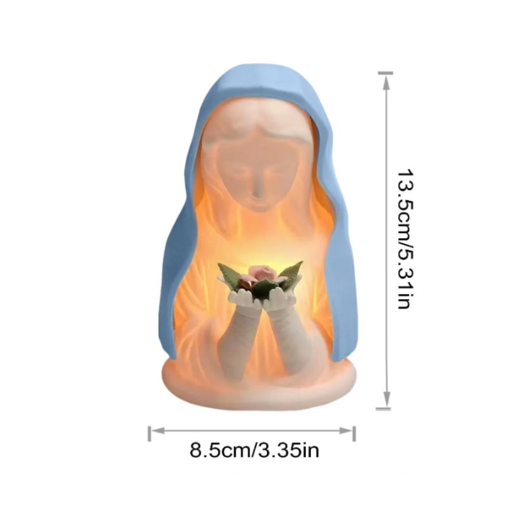 Warm Lighting Virgin Mary Night Light Plug In Decorative Craft Blessed Mother Mary Lamp Figure Craft Catholic Night Light