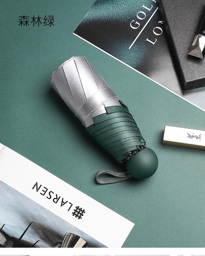 New three-fold simple and fashionable manual solid wood handle vinyl parasol sun umbrella unisex sun umbrella