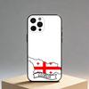 Custodia per Telefono Bandiera della Georgia Per iPhone17,16,15,14,13,12 Plus,Max Copertura Nera in Morbido Silicone