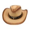 Western Cowboy Straw Hat Men And Women Ethnic Spring And Summer Travel Windproof Sunscreen Straw Hat