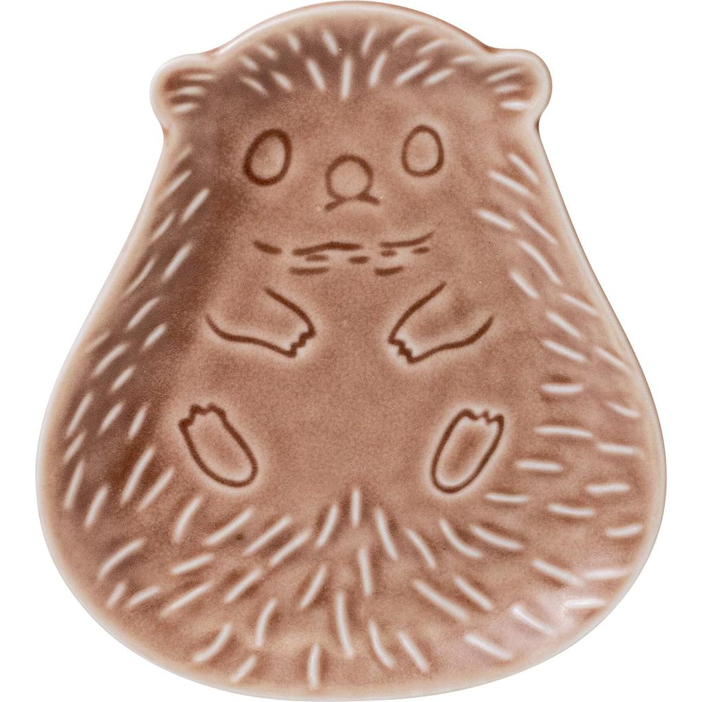 Minoru Touki Mino Ware METSA Hedgehog 115 Plate Ash Rose