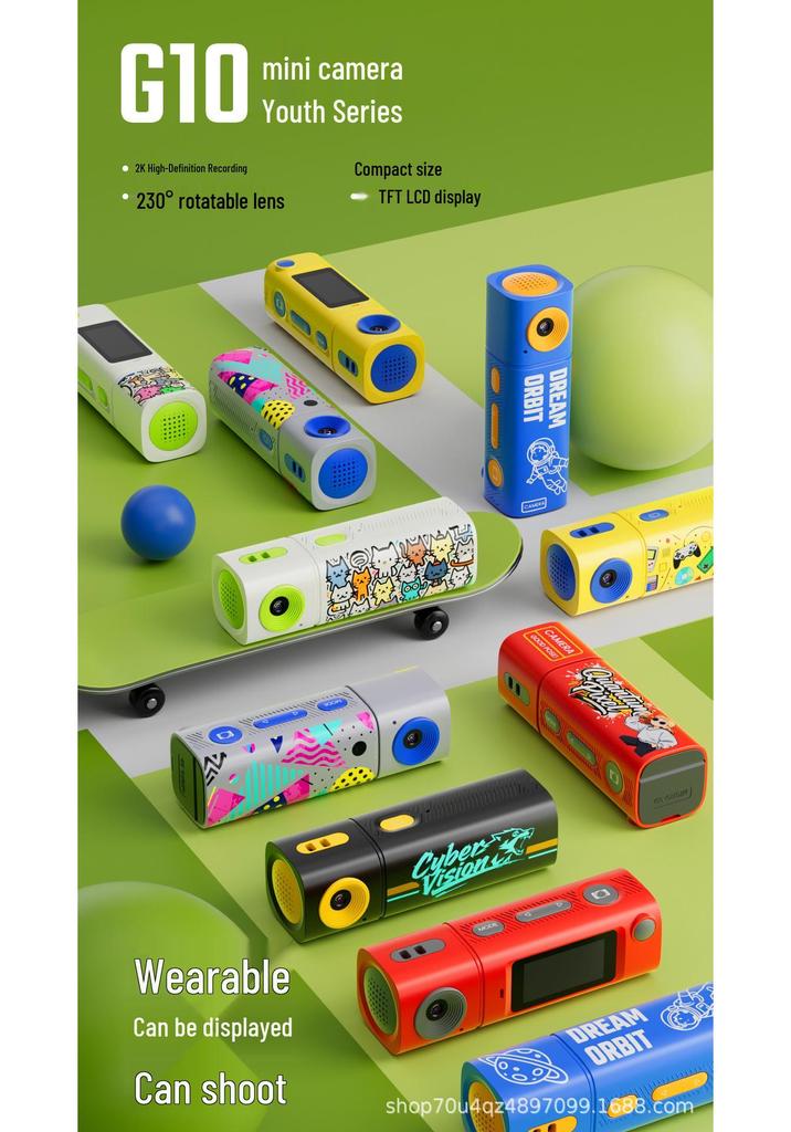 Mini Camera G10 Youth Series 2K HD with Rotating Lens and Portable Recorder