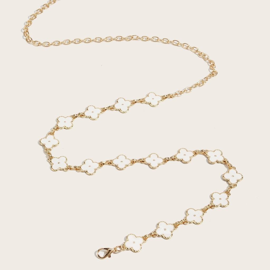 Fashion Waist Metal Chain With Four Leaf Clover Shape And Detailing For Daily