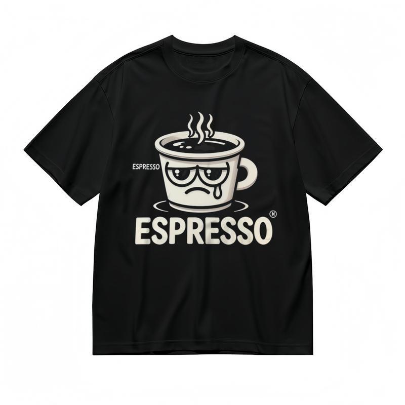 Women's Comfy Slight Stretch Breathable Classic T-Shirt ESPRESSO Printed Tee