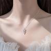 New Fashion Crystal Tassel Moonstone Charm Necklace For Women Teen Creative Pendant Elegant Party Necklaces Jewelry Gift