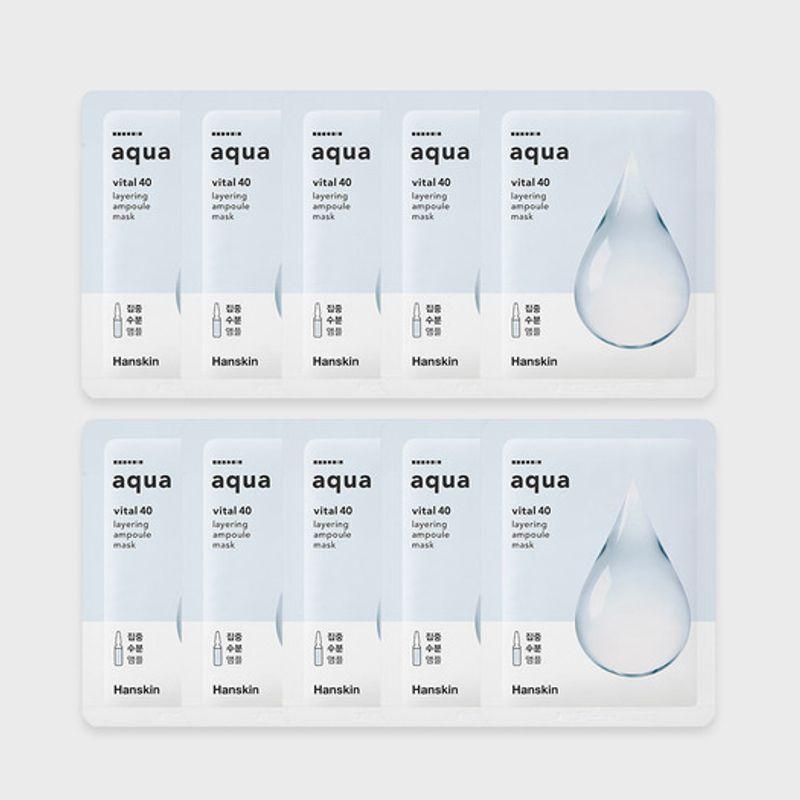 HANSKIN Vital 40 Layering Ampoule Mask 21g x 10 Sheets (Aqua/Collagen/Propolis) Propolis 10 sheets_B0004229