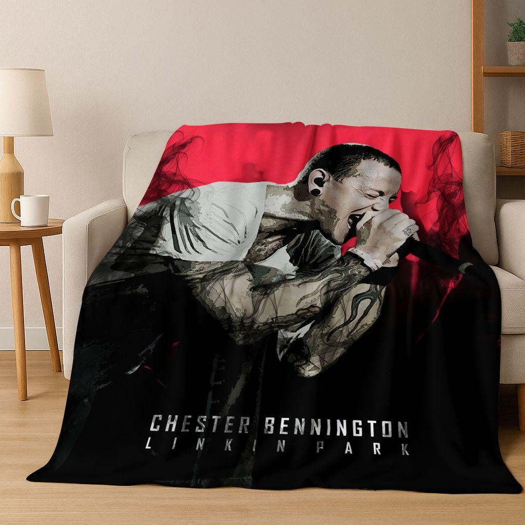 Classic L-Linkin Park Sign Rock Band Art Flannel Blanket,Cozy Soft Throw Blanket for Home Bedroom Bed Sofa Picnic Cover Gift Kid