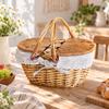 Oval Wicker Basket Compact Storage Hand-Woven Long-Lasting