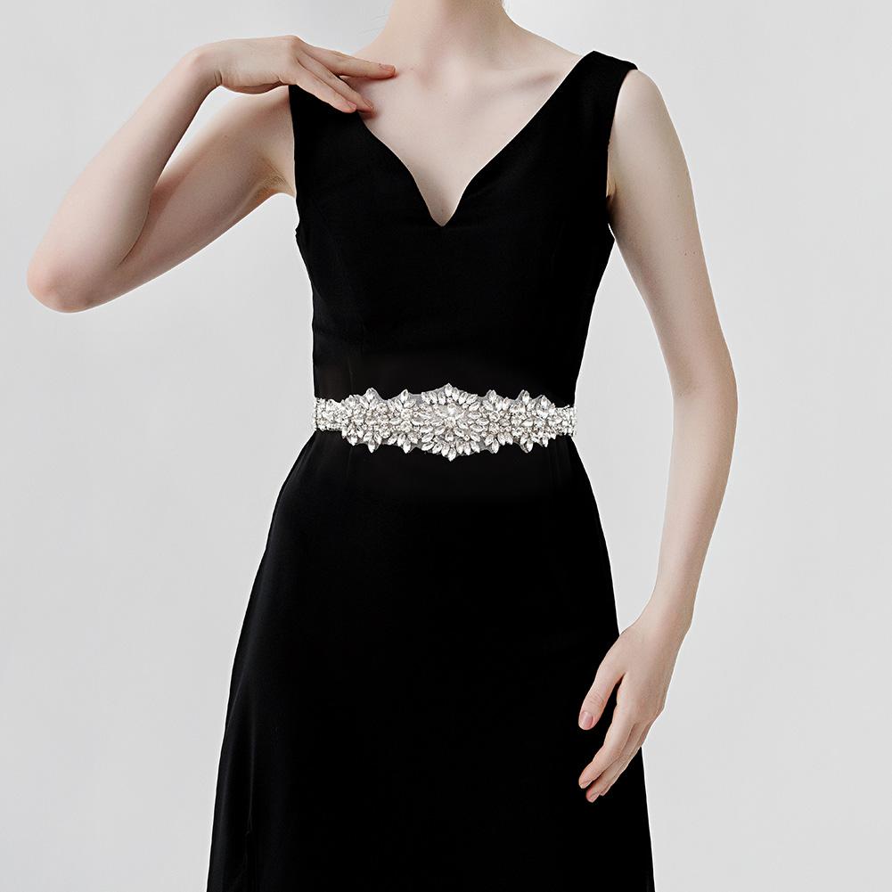 Shiny Rhinestones Wedding Dress Belt Sliver Color Crystal Bridal Belt Sash Party Woman Bride Accessories Bridesmaid Gift