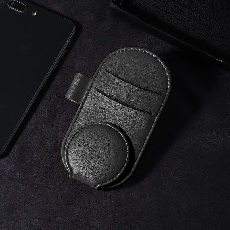 Leather Car Glasses Clip Sun Visor Multi-function Sunglasses Clip Car Styling For Nissan Nismo Qashqai j11 Juke GTR X-Trail Patrol Micra Navara Murano