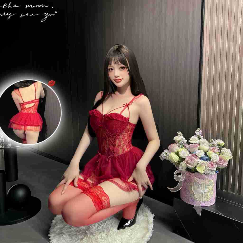 Sexy Underwear Chest Pads Gather and Show Large Perspective Suspenders Lace Sweet Beautiful Woman