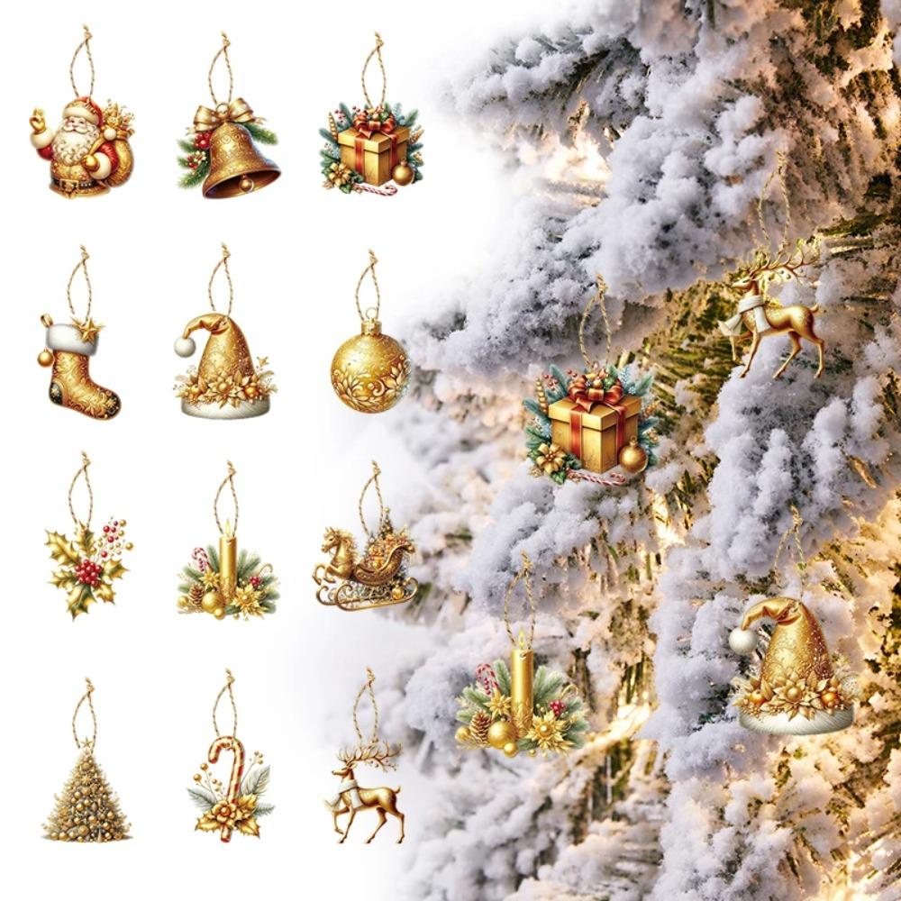 

36pcs Paper Merry Christmas Gift Pendant Christmas Tree Hanging Decoration Home Xmas Decoration