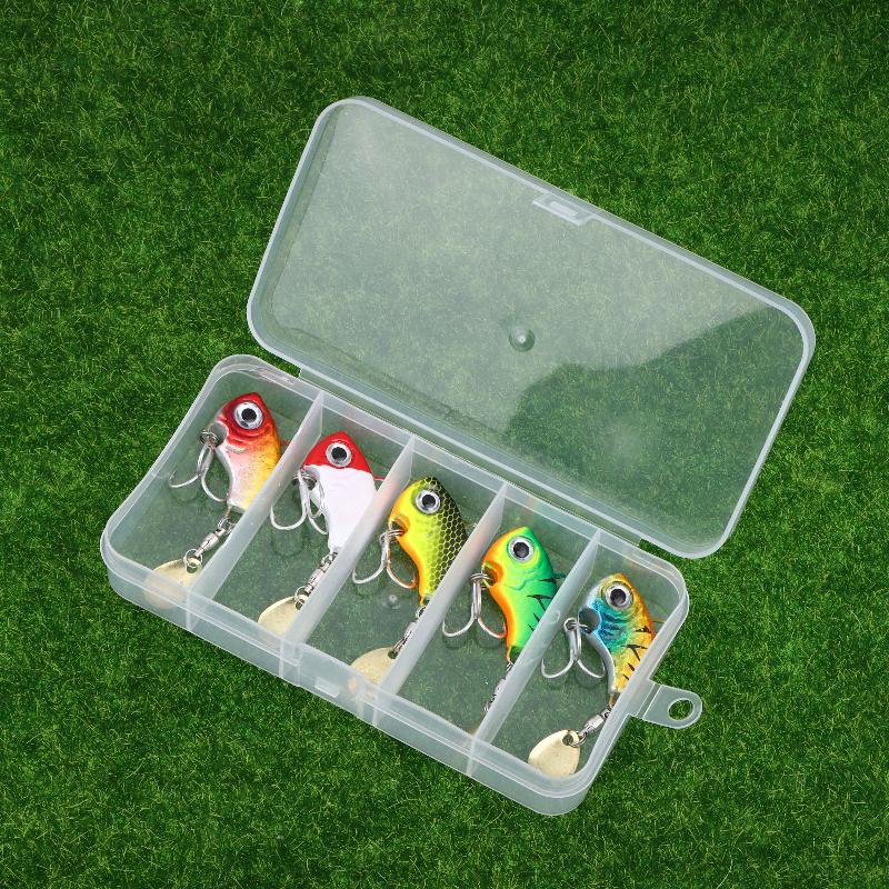 5Pcs Fishing Lure Kit 7G/14G/20G Metal Vib Artificial Bait Sinking Spinner Spoon Fishing Accessories Jigs Fishing Tackle