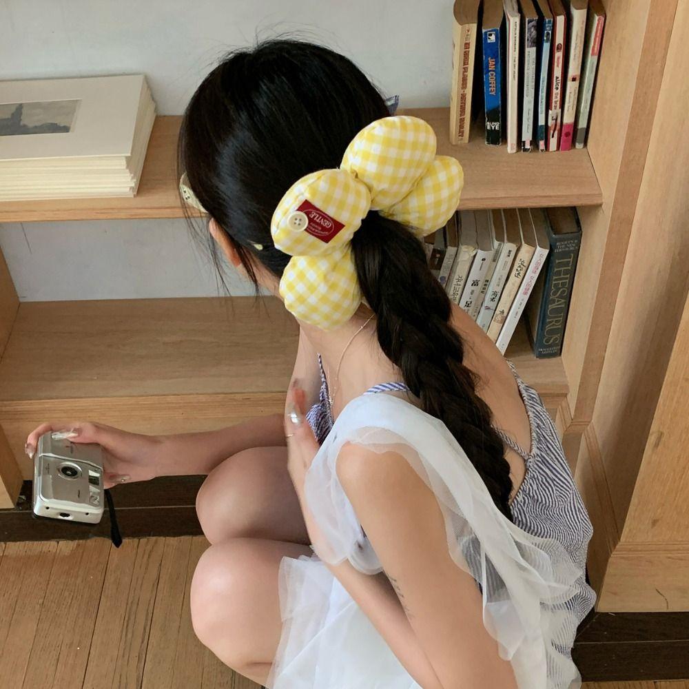 Sweet Flower Hair Scrunchies Lattice Oversized Hair Tie Elastic Exaggerated Hair Ring  Lady