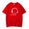 Headphones Men's Fashion Short-sleeved T-shirt Pure Cotton Tee S-6XL