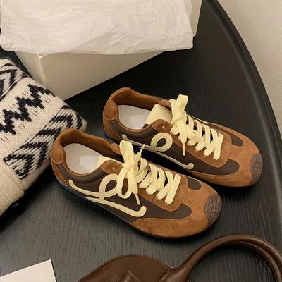Cowhide Version~ 2025 New Leather Matte Ugly Cute Leisure Sports Women's Shoes German Training Shoes Women's Platform Forrest Gump Shoes