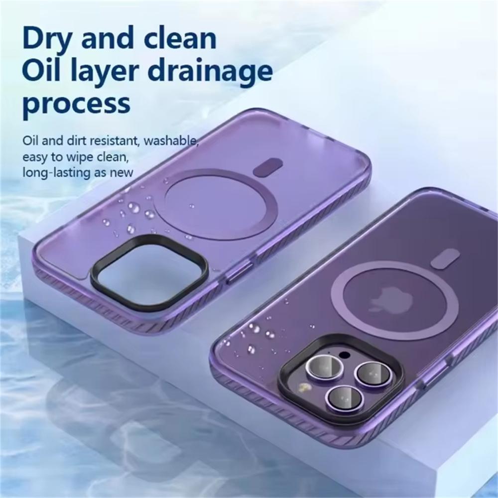 Translucent Matte Magnetic Phone Case For iPhone 17 Pro Max Air 14 15 Plus 11 12 13 16 Pro For Magsafe Anti-Fall Protector Cover