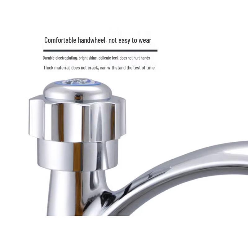 Stainless Steel Washbasin Faucet with Alloy Handwheel