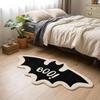 Halloween Bat Shaped Area Rug Boo Letter Non‑Slip Irregular Floor Mat for Bedroom Holiday Home Decor