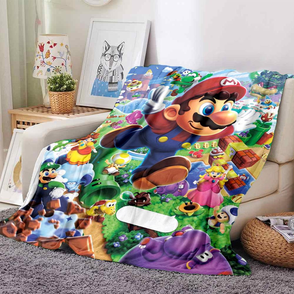 Mario'S Adventure World Flannel Blanket Super Soft Warm Cozy Blanket For Sofa Bed Office Travel Allseason Home Decor Gift