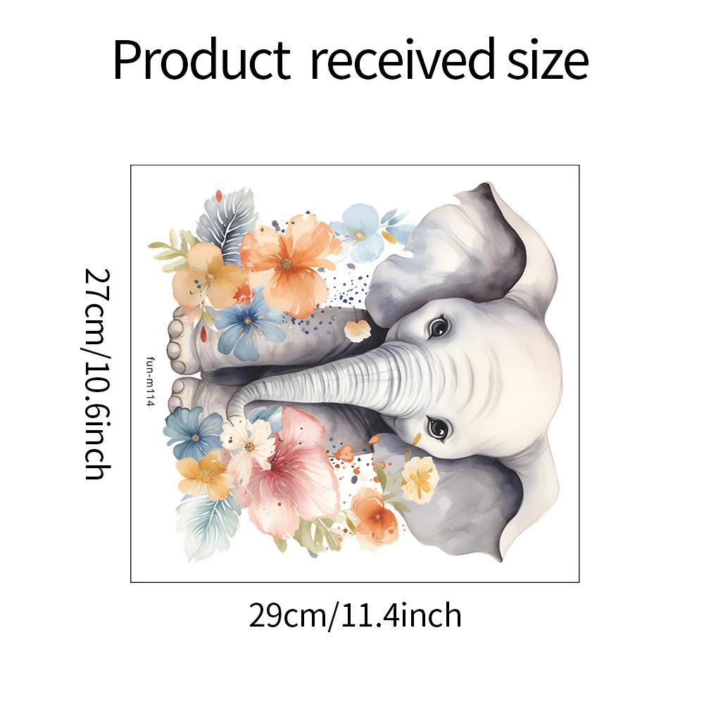 

Fun-m114 мультяшный слон, нарисованный цветком, туалет с ванной комнатой, украшение ванной комнаты, настенная наклейка 27*29CM/fun-m114