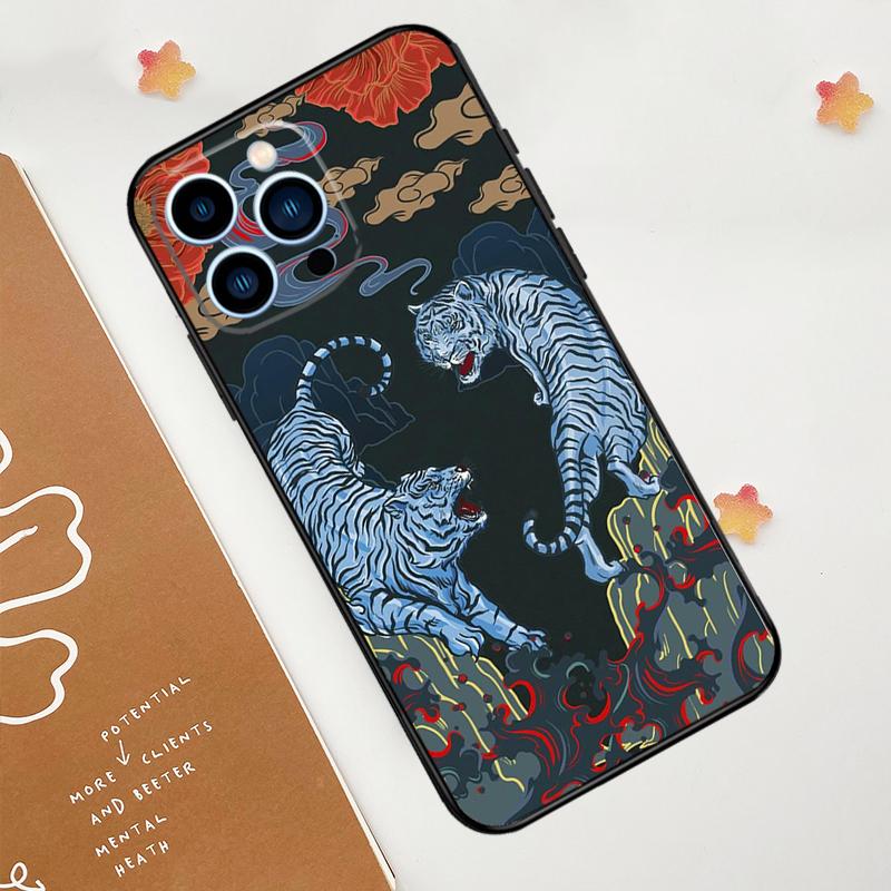 

Чехол для телефона Красное Солнце Тигра в японском стиле Для iPhone 17 Pro Max 14 13 12 11 15 16 Pro Max mini 16 Plus 16e 17 Air Funda iPhone 12Pro MAX