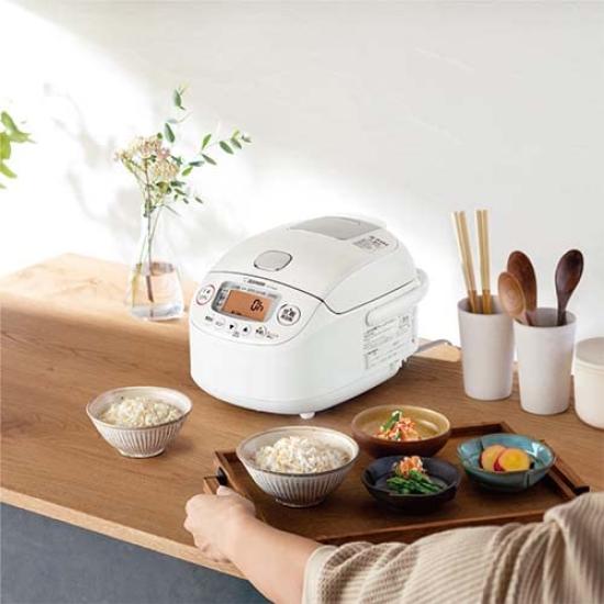 Zojirushi Mahobin Rice Cooker 3 Cups Pressure IH Type Extreme Cooking Black Maru Thick Pot White NP-RN05-WA