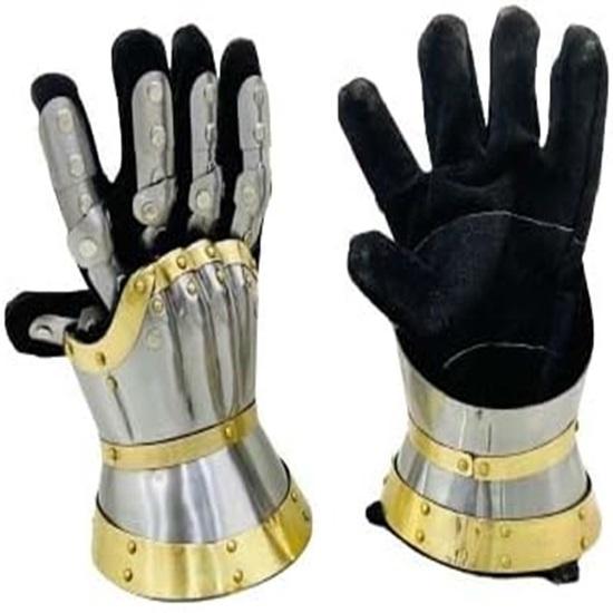 Стальные латунные перчатки рыцаря, средневековые готические римские перчатки, доспехи рыцаря, костюм для косплея, стандартный
