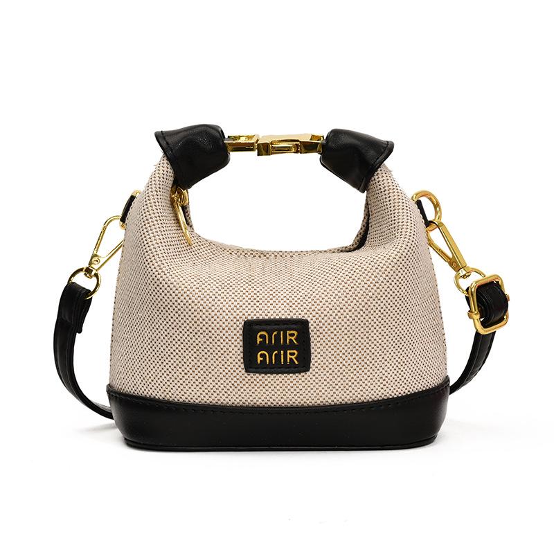 2025 Korean Trendy Plaid Kids Crossbody & Handheld Mini Crescent Bag
