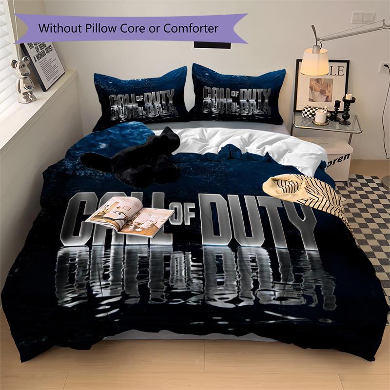 Call Duty Bedding 3 Piece Set HD Print Duvet Cover Pillowcases for Teens Adult Bedroom Decoration Christmas Gift