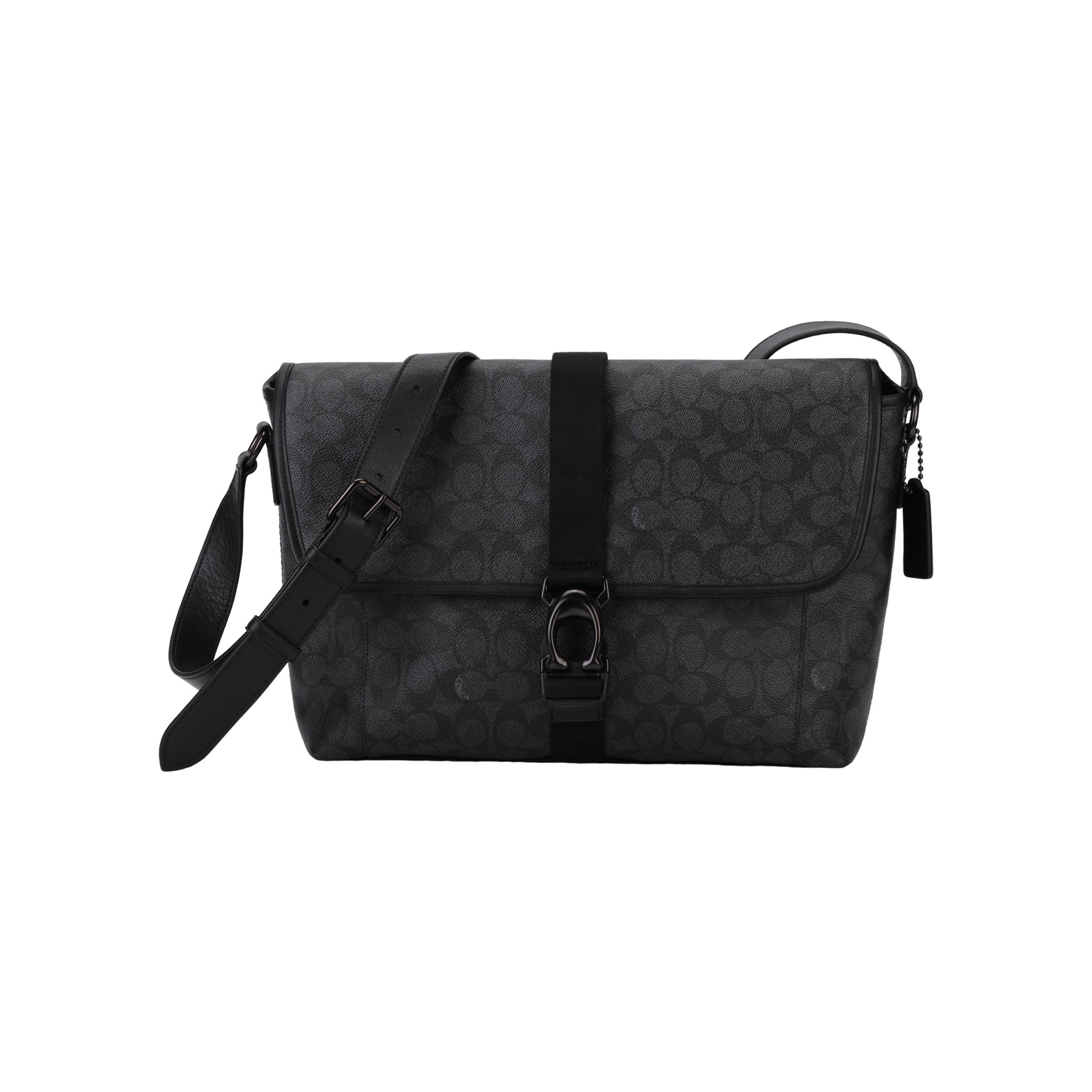 

Coach Beck 32 Minimalist Solid Color Classic Monogram Flap Shoulder Crossbody Bag Large Men Bags Charcoal CM377-CHR Basic Set (Bag+Dust Bag)