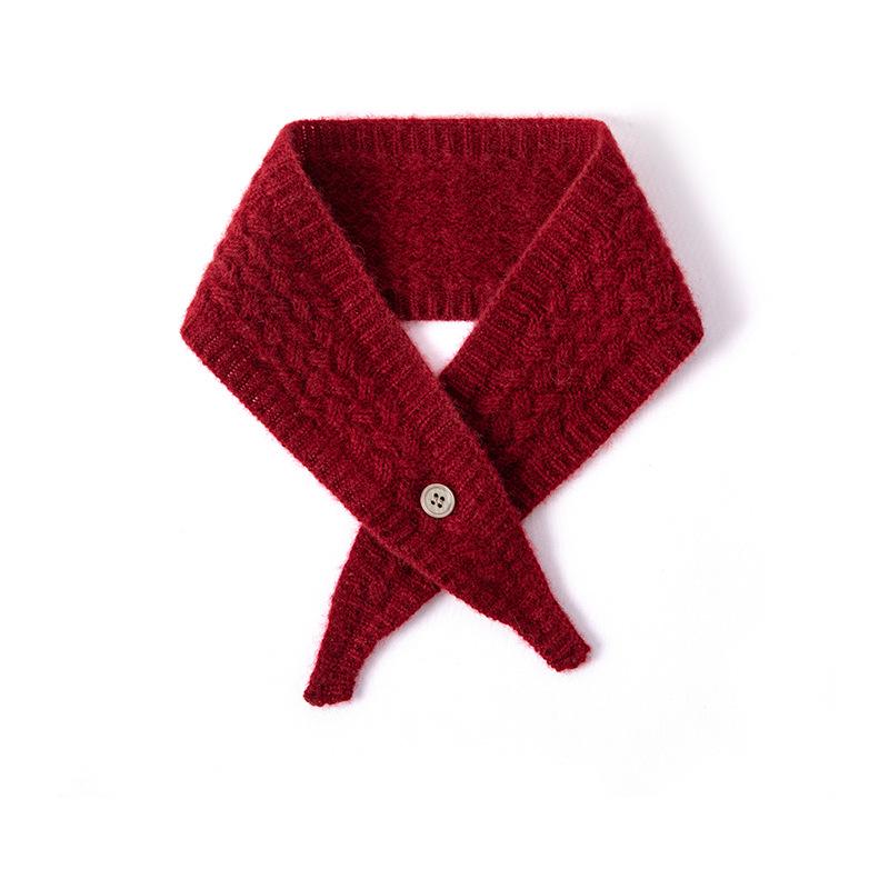 Pure Cashmere Knitted Snood Scarf - Warm, Short, Small Neck Protector, Ideal for Parent-Child Matching