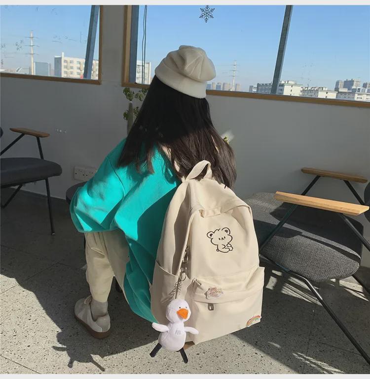 Trendy 2023 Junior High School Girl's Backpack - Simple and Stylish, Perfect for Middle Schoolers
