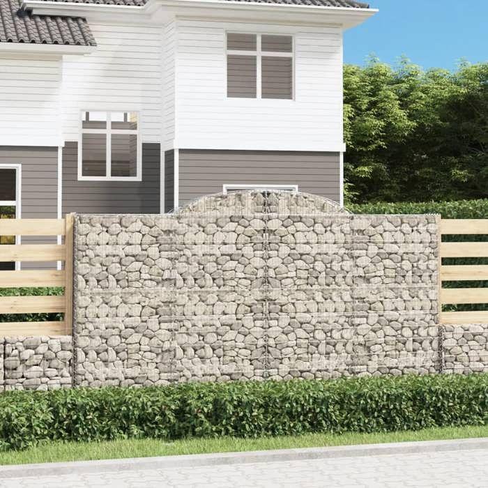 VidaXL Arched Gabion Basket, Gabion Cage, Gabion Wall, Stone Basket, Gabion for Stone Outdoor Patio, 153508