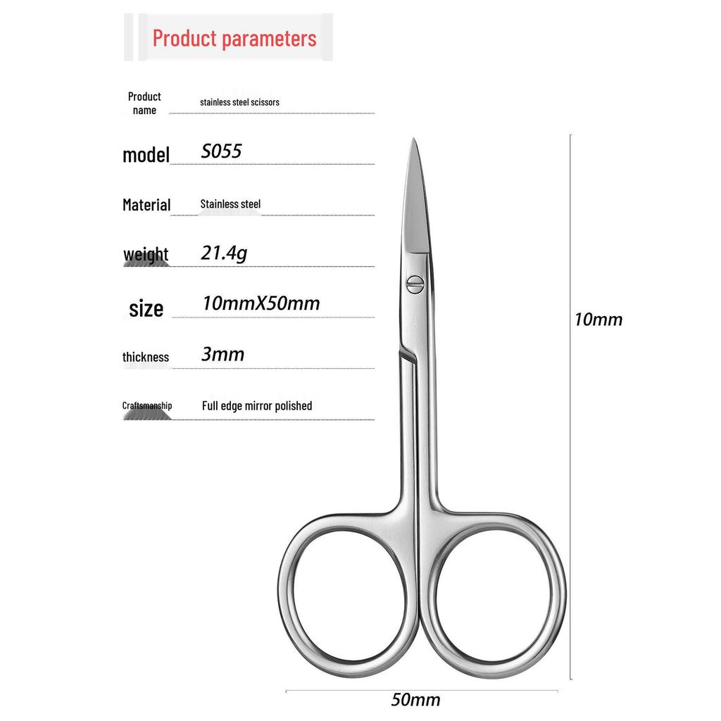 Large Curved Stainless Steel Scissors for Eyelid Tape, Gauze, Bandages, Experiments, Tissues, and Suture Removal
