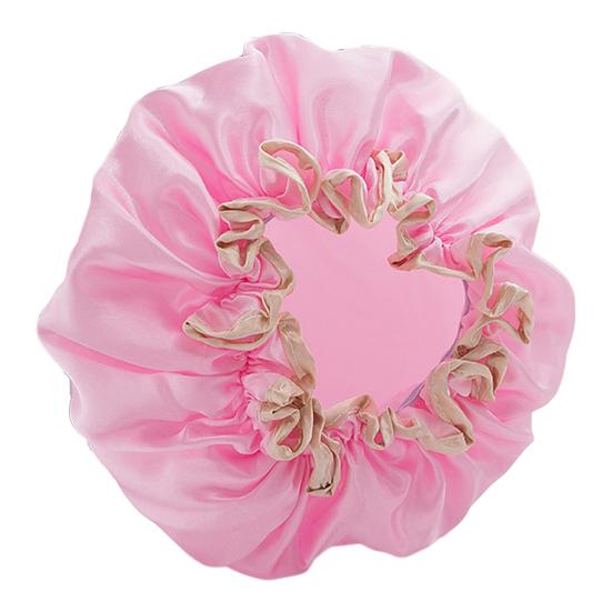 Waterproof Shower Cap Elastic Drawstring Double-Layer Water-Resistant Fabric Hair Protector Hair Care Bath Hat