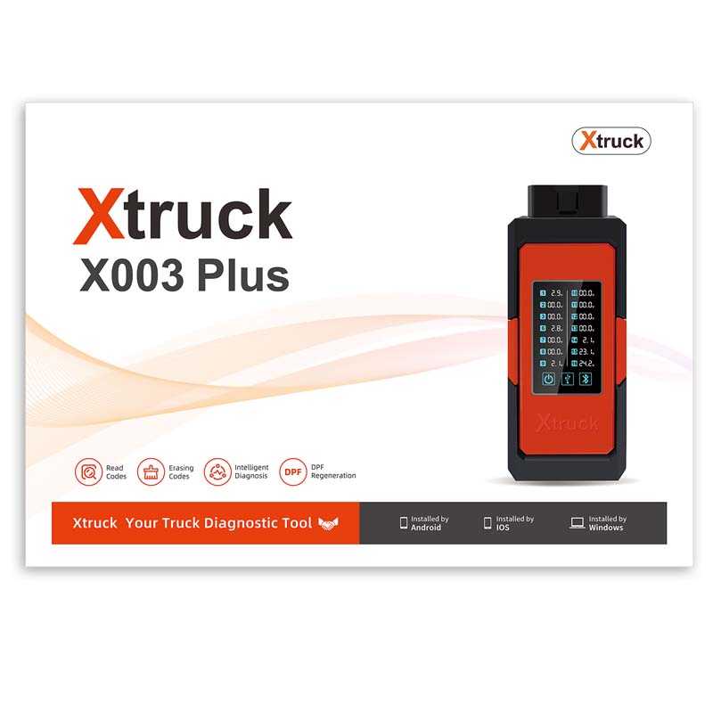 Xtruck X005 plus Bluetooth Heavy Duty Truck OBD Scanner with 8 OBDII Test Modes, Full-Fault Live Data, and Two Years Free Updates