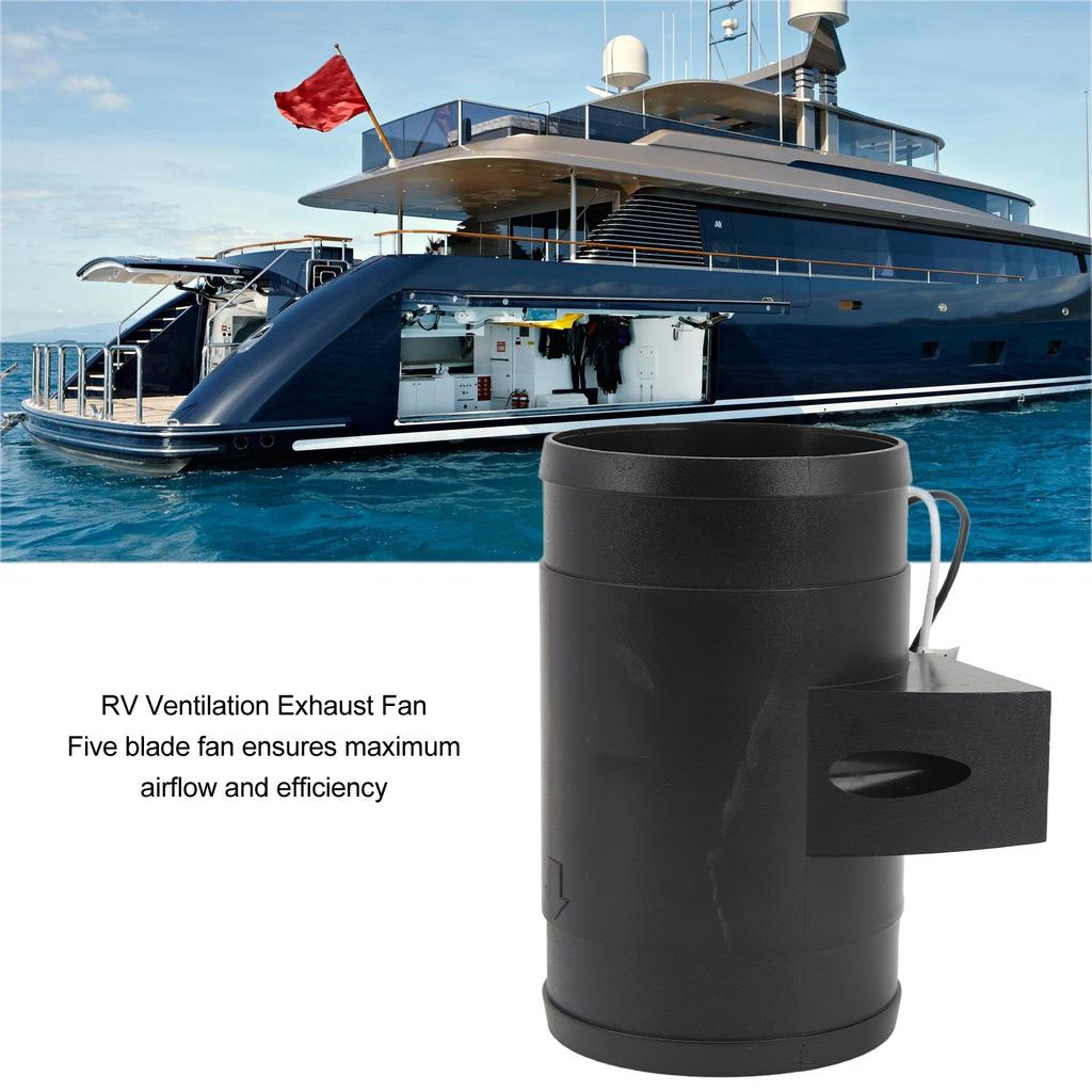 3in Ventilation Inline Duct Fan 12V 5 Blade High Air Flow Quiet Operation Exhaust Fan Accessories for RV Boat Yacht