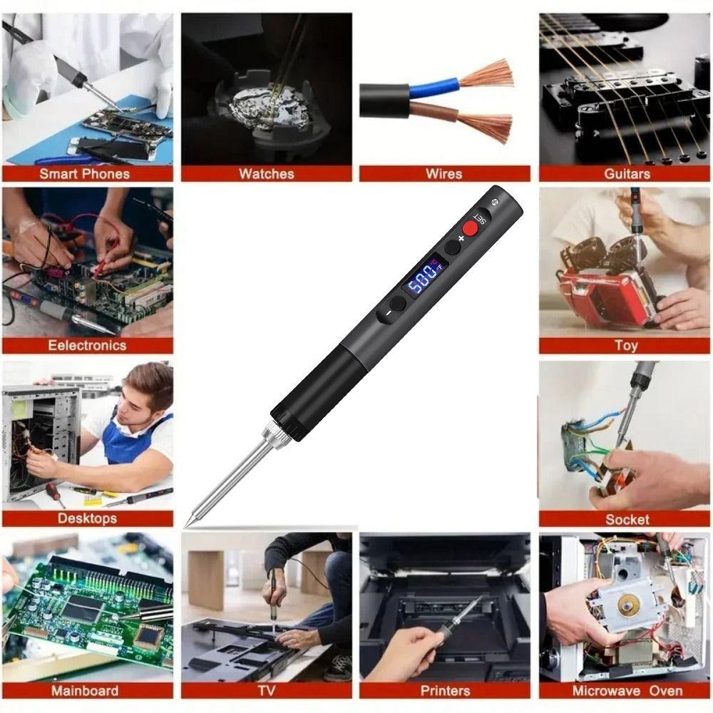LCD Digital Soldering Iron Kit Adjustable Temperature Welding Pen  Electronic Component